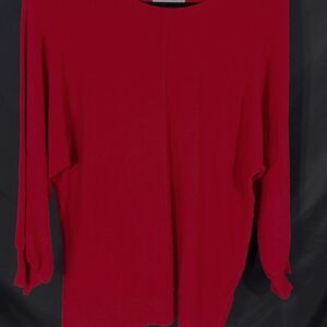 MAX STUDIO Red  Long Sleeve Relaxed Sweater Women's Size L